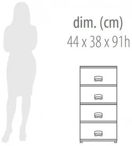 Aldotrade RETRO NEW komód 4 fiókkal, szürke