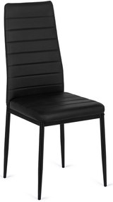 Bőrhatású étkezőszék NARIS, fekete műbőr
