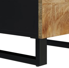 tömör mangófa és vas magasszekrény 3 ajtóval 40x33x110 cm