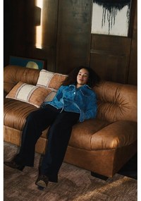 Konyakbarna bőr kanapé 214 cm Douglas – Dutchbone