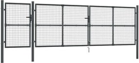 vidaXL antracit színű horganyzott acél hálós kerti kapu 500 x 125 cm