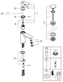 GROHE 23926000 - Mosdócsaptelep DN 15, M méret, fényes króm
