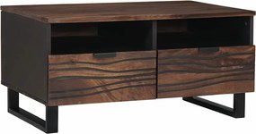 vidaXL Dohányzóasztal Barna és fekete 80 x 54 x 40 cm Tömör akácfa