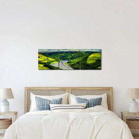 Kép - Zöld táj (órával) (90x30 cm)
