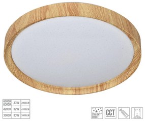 PREZENT 71330 WOODEN Ufo Lámpa Fehér, Világos Fa LED IP20