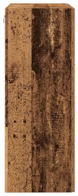 Falra Szerelhető Szekrény Üvegajtókkal - Régi Fa - 69.5x34x90 cm