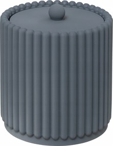 Fürdőszobai Törlőkendőtartó Szürke Bordázott Fedővel 11 X 10 CM Bonbon