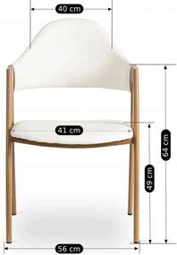 Fehér Eco-bőr Étkezőszék WILLY