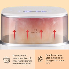 Klarstein Air Bloom, forrólevegős fritőz, 1500 W, 7,5 l, 16 program, gőzölő funkcióval