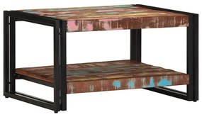 többszínű tömör újrahasznosított fa dohányzóasztal 90x50x38cm