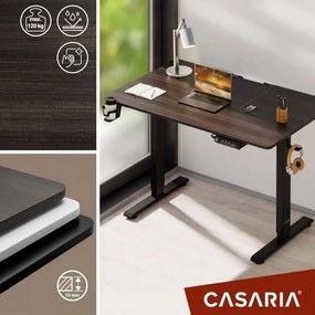 Casaria® Állítható magasságú barna irodai íróasztal - 110x60x118 cm