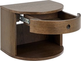 Sötét natúr színű éjjeliszekrény tölgyfa dekorral Paron – Actona