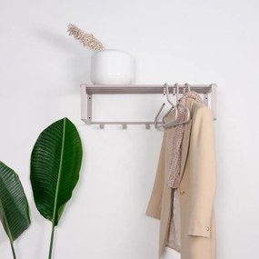 Szürke-bézs fém fali fogas polccal Rex – Spinder Design