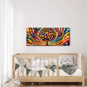Kép – Színes fa almákkal (120x50 cm)