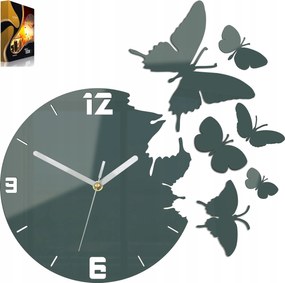 Pillangók Szürke falióra 7 Pillangó Hatás Diy