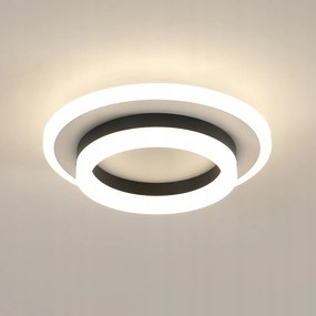 Lampa Sufitowa Plafon Led Czarny Okrągły Natynkowy Nowoczesny 24W 4500K