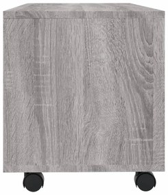 szürke sonoma színű szerelt fa TV-szekrény görgőkkel 90x35x35cm