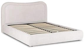 Szürke Bouclé Franciaágy Ágyneműtartóval. 160x200 HAGA