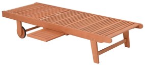 Krémszínű-natúr színű tömörfa kerti napozóágy San Diego – Garden Pleasure