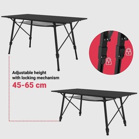 MIADOMODO Összecsukható kempingasztal 90 x 45 x 53 cm fekete
