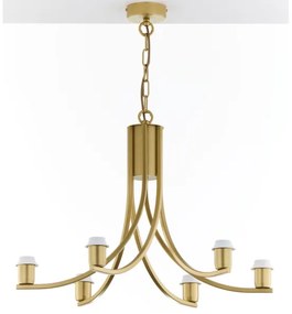 Jupiter 2095 - Láncos csillár ARTHUR 6xE27/15W/230V kék/arany