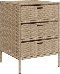 vidaXL bézs polyrattan kerti tárolószekrény 55 x 59 x 80 cm