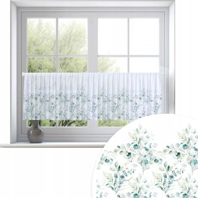 Irigy Hónaljmirigy Kész Függöny Fehér Fátyol 150X50 CM Fátyol Levelek Mintás 073