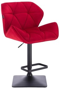 HR111KW Vörös modern velúr szék fekete lábbal