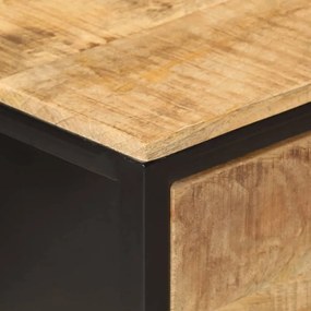tömör mangófa és vas tálalóasztal 100 x 35 x 76 cm
