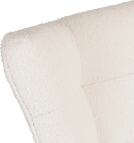 Fotel Bujany JACKSON Kremowy Boucle/Dąb