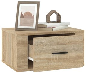 2 db sonoma tölgy falra szerelhető éjjeliszekrény 50x36x25 cm