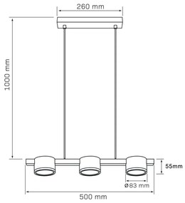 Polux MIRELLA 327321 Lepel lámpa 3x10W/GX53 4000K 660lm IP20