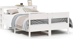 vidaXL fehér tömör fenyőfa ágy matrac nélkül 120 x 190 cm