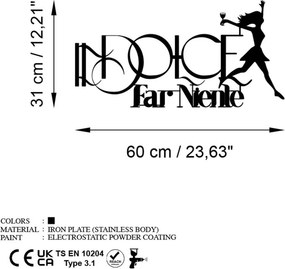Dolce fém fali dekoráció, 60×31 cm