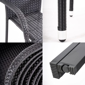 Furnigo Essen 1+6 fekete rattan kerti bútor szett