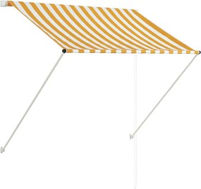 vidaXL feltekerhető sárga és fehér napellenző 100 x 150 cm