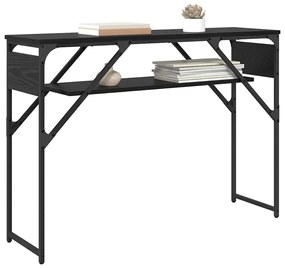vidaXL Konzolasztal Fekete tölgy 105x30x75cm Faanyag