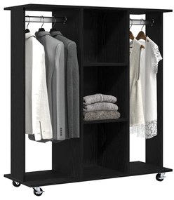 Gardrób Kerekekkel Fekete Tölgy 102x38x110 cm Mérnöki Fa