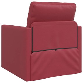 vidaXL Földi Kanapéágy 2 az 1-ben Burgundi vörös 74x77x81 cm Műbőr