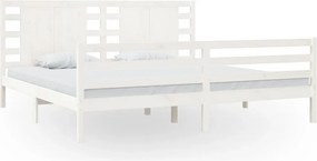 vidaXL fehér tömör fenyőfa ágy matrac nélkül 200 x 200 cm