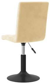 6 db krémszínű bársony forgó étkezőszék