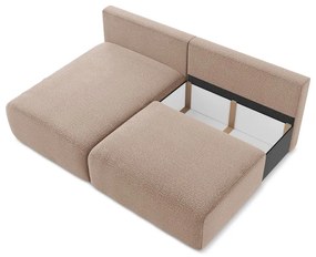Világosbarna kinyitható-tárolóhelyes sarokkanapé (bal oldali) Kalena – Makamii