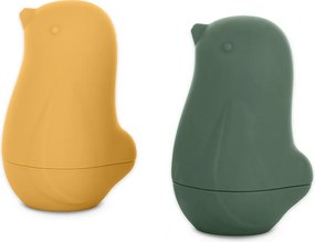 PETITE&amp;MARS Szilikon fürdőjáték Love birds Ochre Green 6hó+