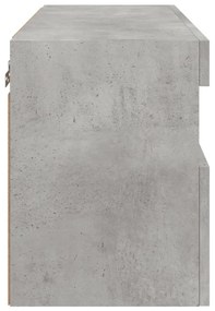 betonszürke falra szerelhető TV-szekrény LED-del 60x30x40 cm