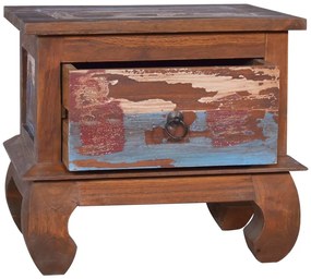 Újrahasznosított tíkfa éjjeliszekrény 45 x 35 x 40 cm