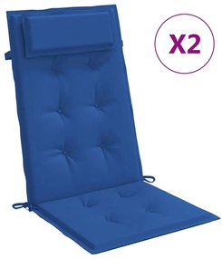 2 db királykék oxford szövet magas háttámlájú székpárna