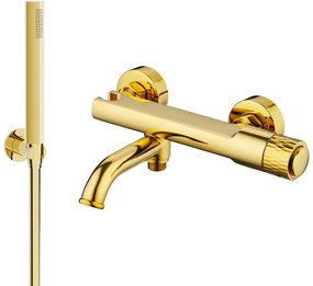 Mexen Diamond R70 fürdőcsaptelep zuhanykészlettel, arany, 7153R70-50