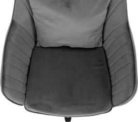 Irodai fotel, szürke Velvet anyag/króm, KLIAN