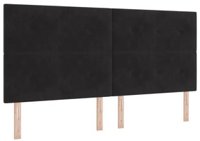 Boxspring Ágy Matrac nélkül Fekete 200x200 cm Bársony