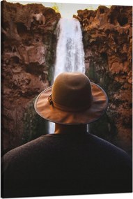Vászonkép Emberek Vízesés Hegyek 80x120